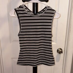 Wild Fable Open Back Black and White Striped Tank Top